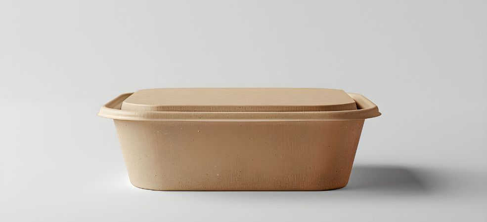 Most compostable hinged containers are opaque because they’re from fibrous materials like bagasse or moulded fibre. These are great for hot dishes or when sustainability is your top priority.