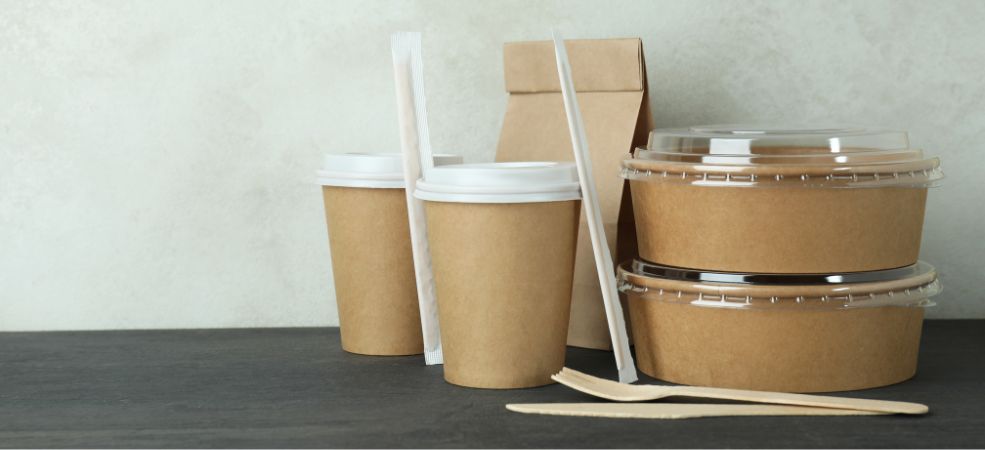 compostable containers are food containers designed to break down into natural materials, such as carbon dioxide, water, and organic matter, when exposed to composting conditions.